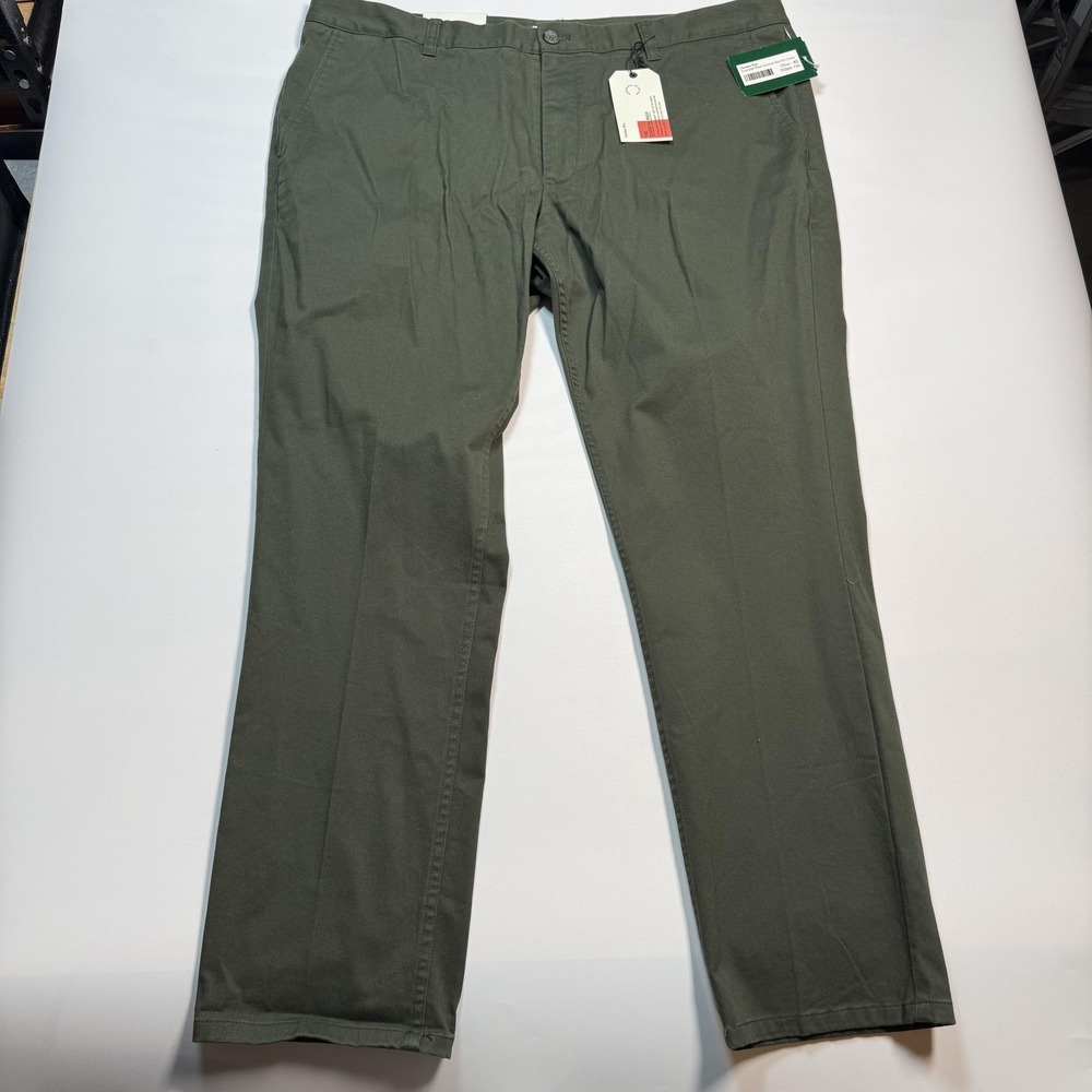 Hawker Rye Pants Mens 40x30 Green Essential Wash Slim Fit Chino Stretch Casual